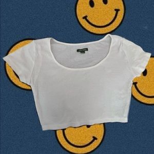 ribbed wild fable white crop top